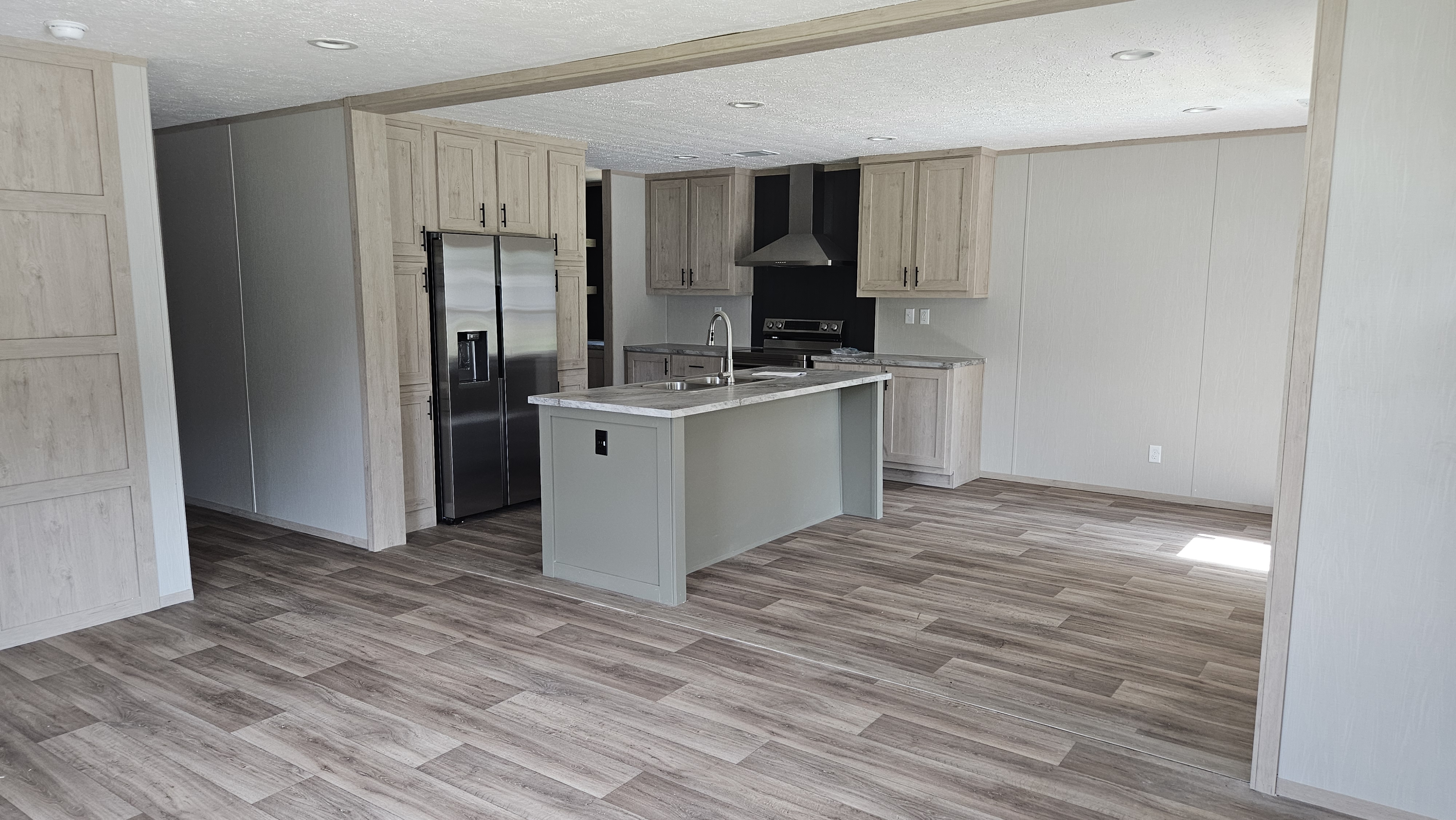 Kitchen island and stove