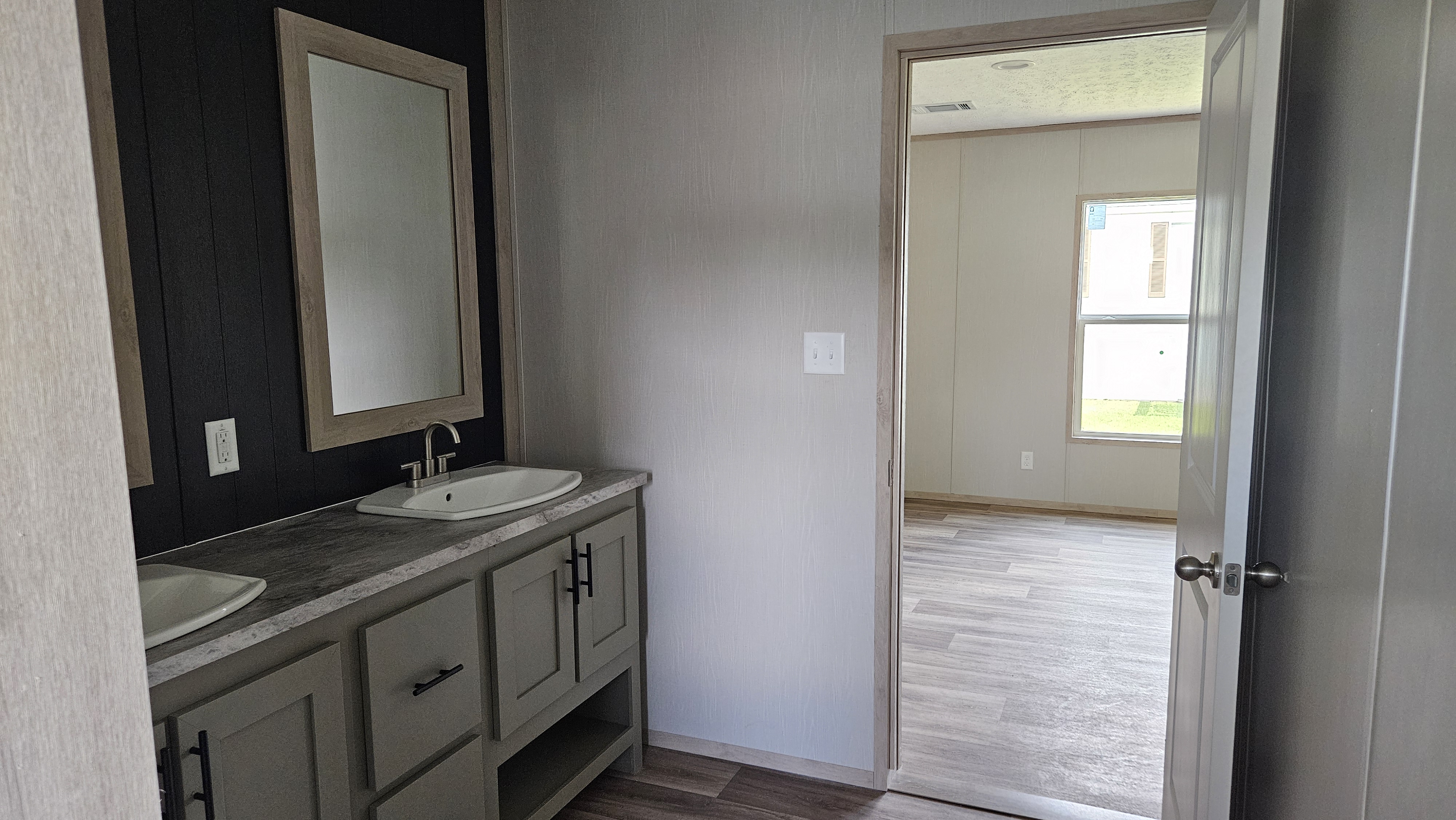 Master bathroom dual sinks